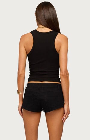 Klyah Metal Pendant Ribbed Tank Top image number 4