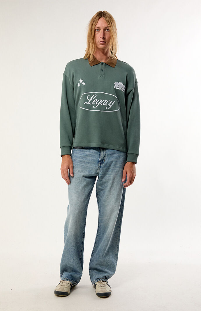 Pacsun Green Legacy Long Sleeve Rugby Polo Shirt | Pacsun