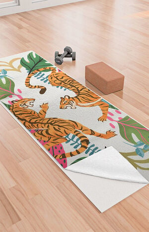 Avenie Jungle Cats Yoga Towel image number 2