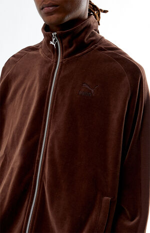 Brown Velour T7 Track Jacket image number 2