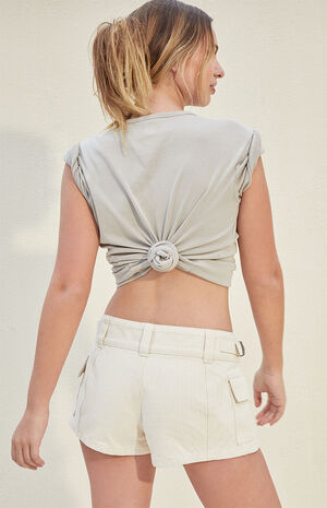 Bone Low Rise Cargo Shorts image number 4