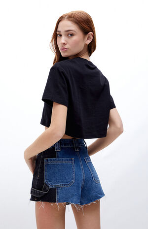 Two-Tone High Waisted Carpenter Shorts image number 4