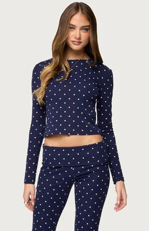 Daliya Polka Dot Long Sleeve Top image number 1