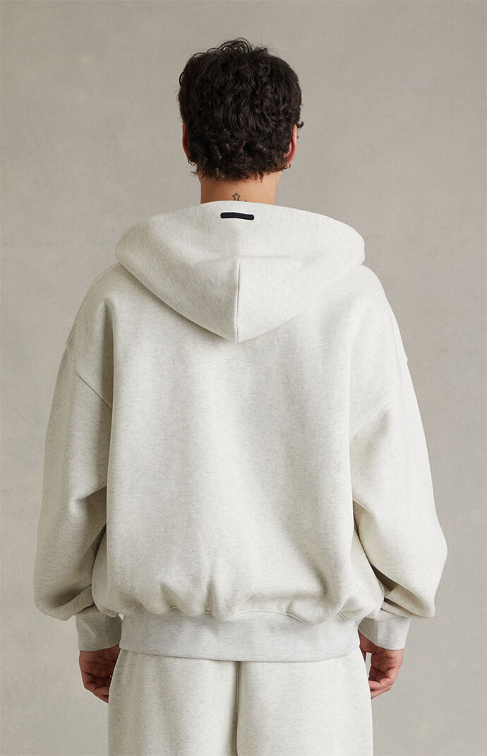 Fear of God ESSENTIALS Oatmeal Heather Signature Classic Full Zip Hoodie