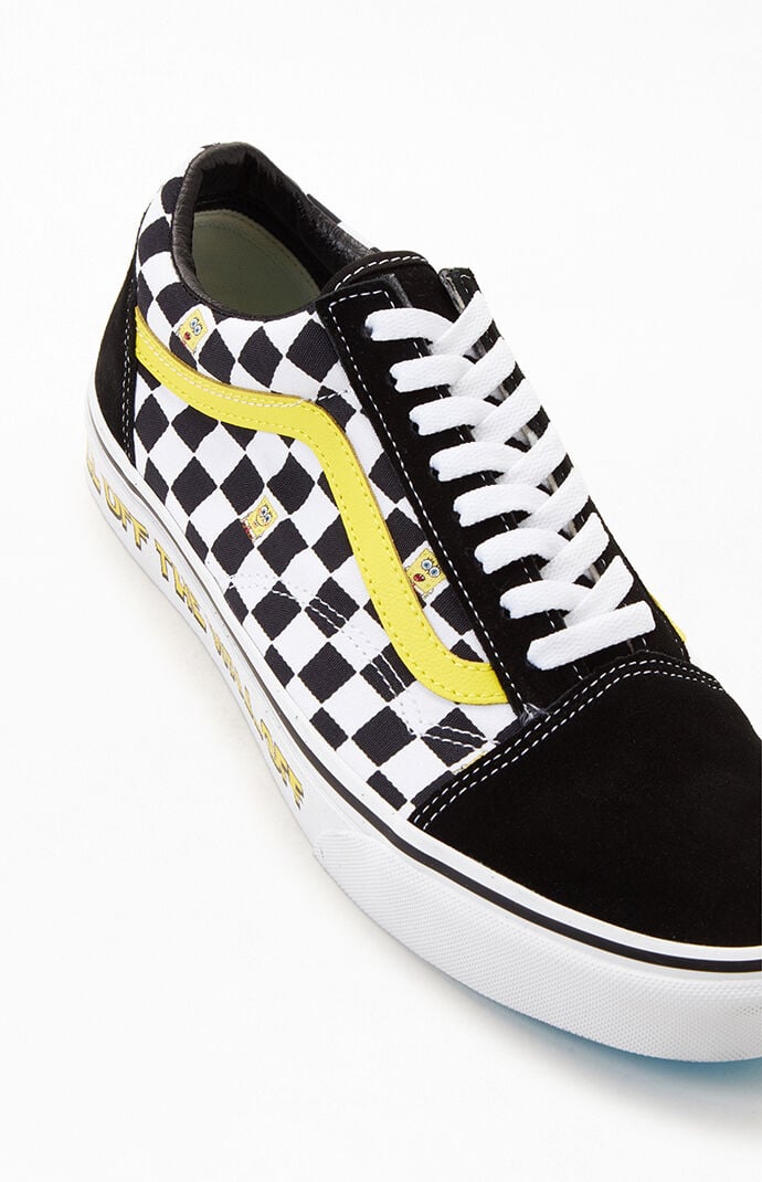 Black and yellow online checkered old skool vans