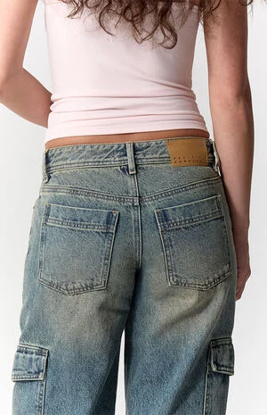 Casey Low Rise Baggy Jeans Tinted Cargo Medium Blue image number 5