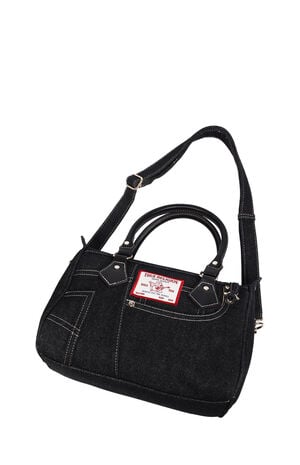 Black Denim Heritage Satchel Bag image number 9