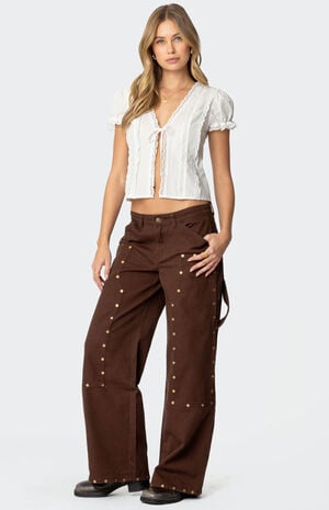 Studded Low Rise Carpenter Jeans image number 3