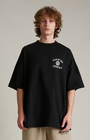 Black University Crew Neck T-Shirt image number 2