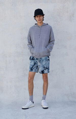 Navy Tie Dyed Corduroy Shorts Navy Tie Dyed Corduroy Shorts image number null