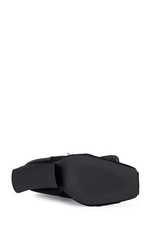 Women's Black Allona Faux Suede Heeled Booties image number 4