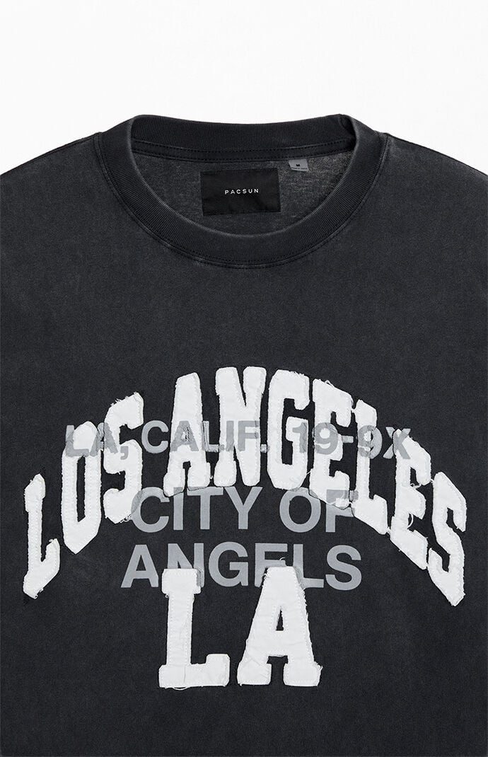 Pacsun Black City of Angels Applique Long Sleeve T-Shirt
