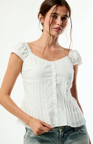 Carla Ruched Button Up Top image number 5