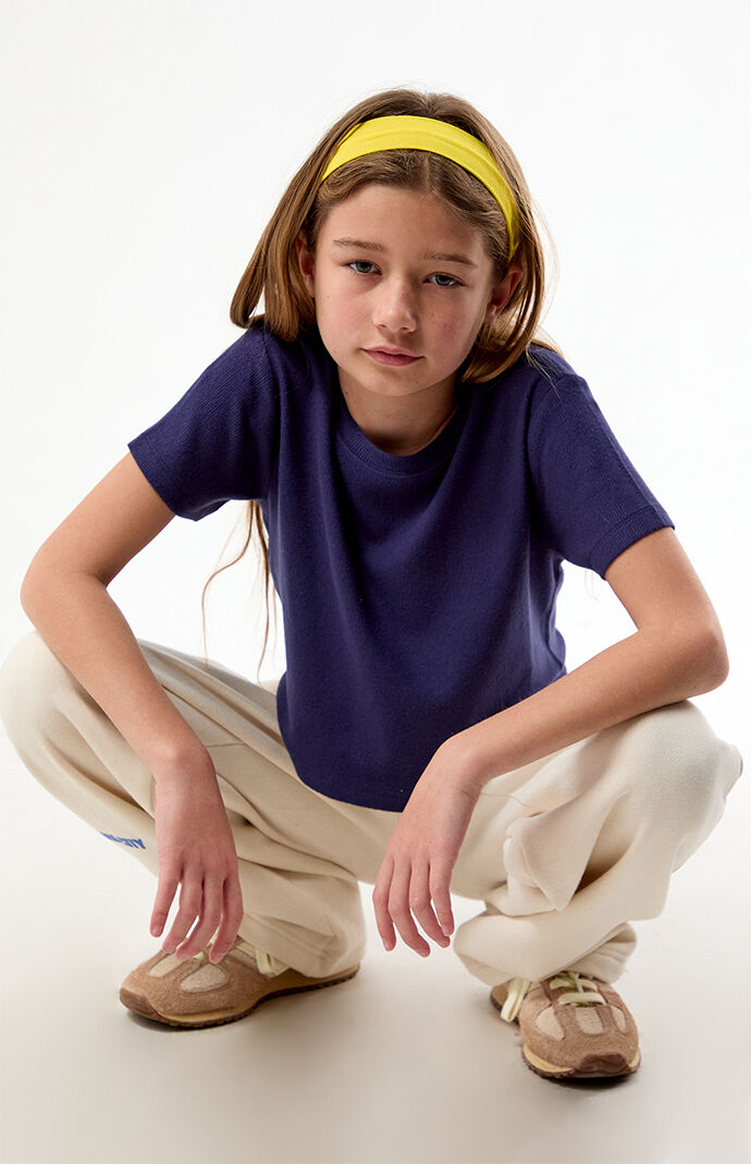 Pacsun Kids Navy Ribbed Skimmer T-Shirt