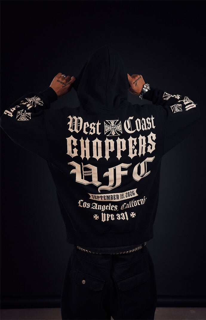West Coast Choppers Men's X Ufc Core Logo Hoodie In Washed Black