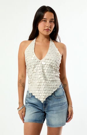 Lola Sequin Open Back Halter Top image number 3