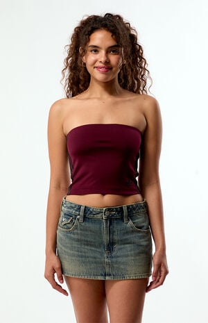 Maroon 3-Stripes Tube Top image number 1