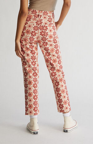 Eco Flower High Waisted Straight Leg Jeans image number 4