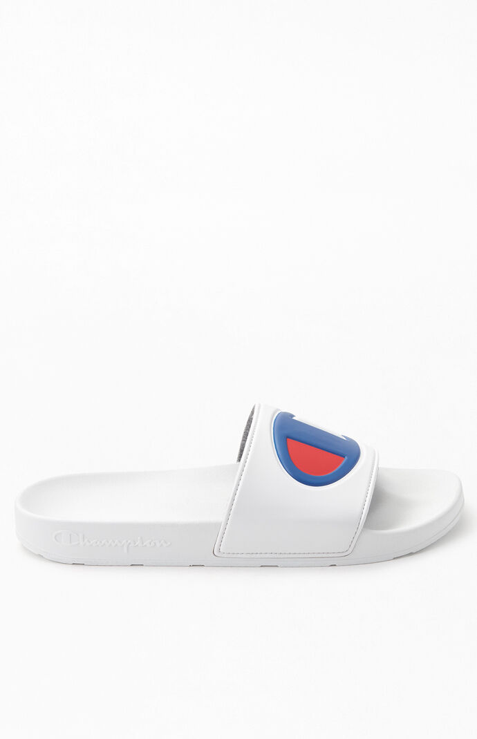 White IPO Slide Sandals