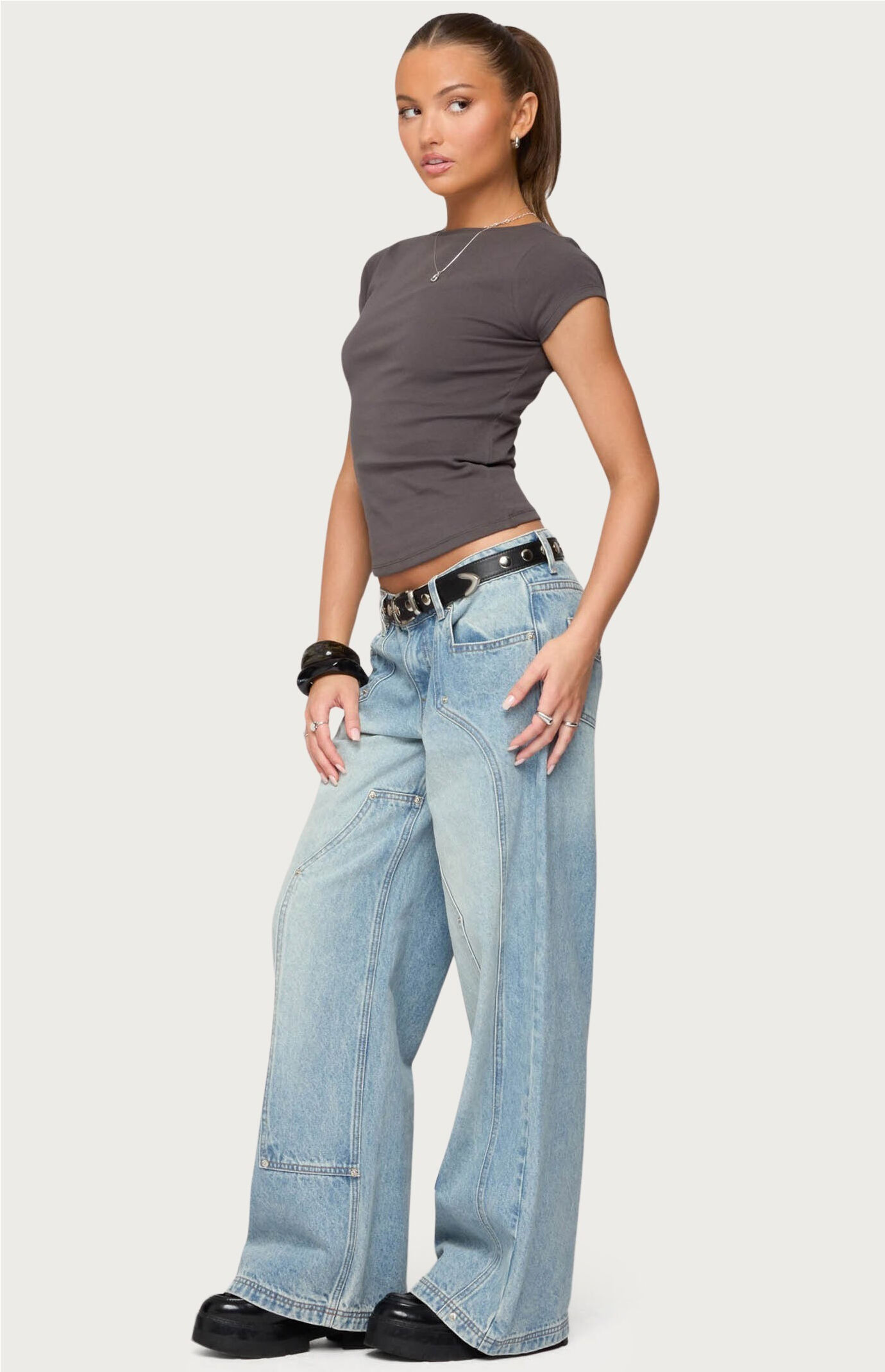 Edikted Dema Western Low Rise Jeans