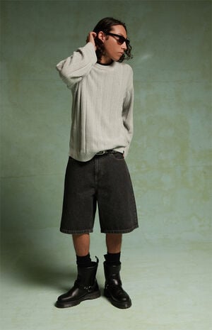 by Pacsun Ronnie Black Baggy Denim Shorts image number 5