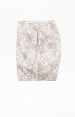 Tan Tonal Paisley 4.5" Swim Trunks image number 3