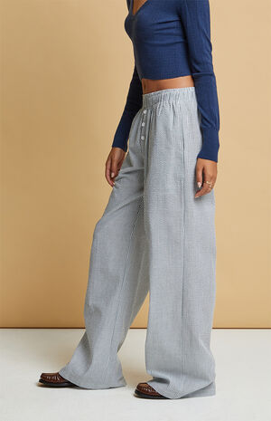Striped Crinkle Boxer Pajama Pants image number 3