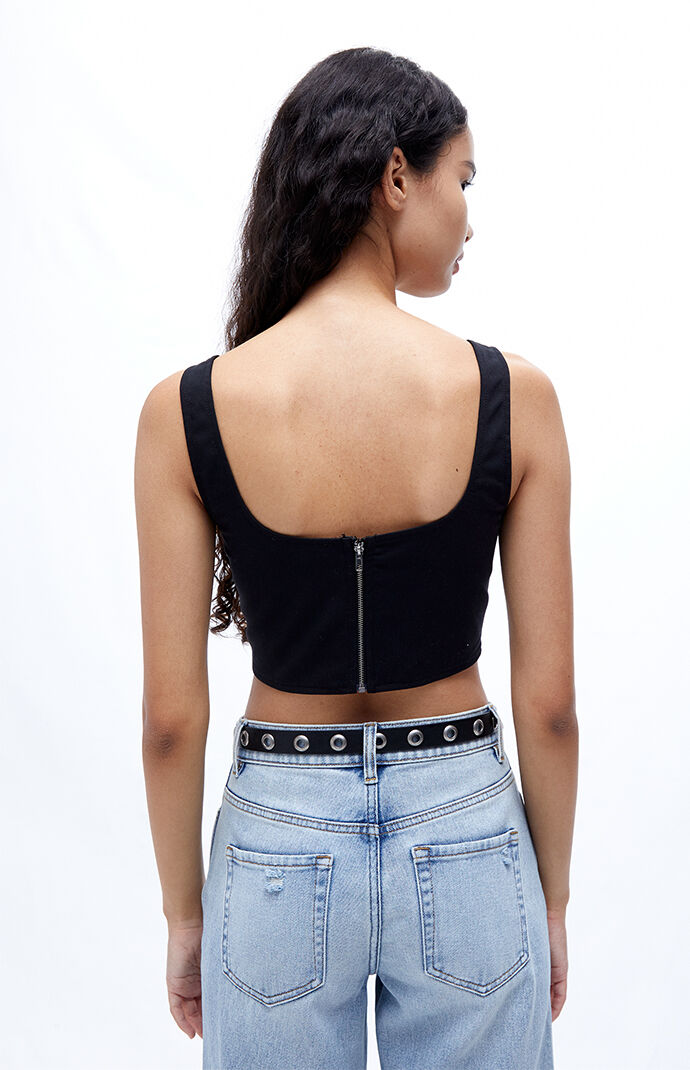 Crop top with zip back sale