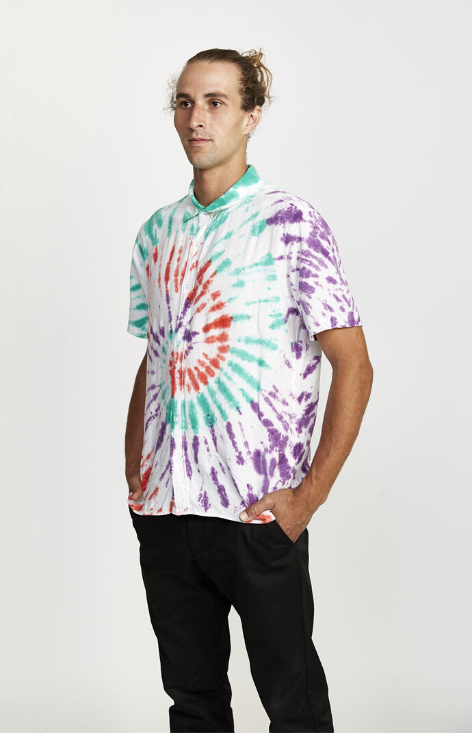 Tie-Dyed Freepoint Short Sleeve Button Up Shirt
