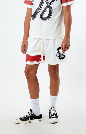 White Too Fast Mesh Basketball Shorts image number 2