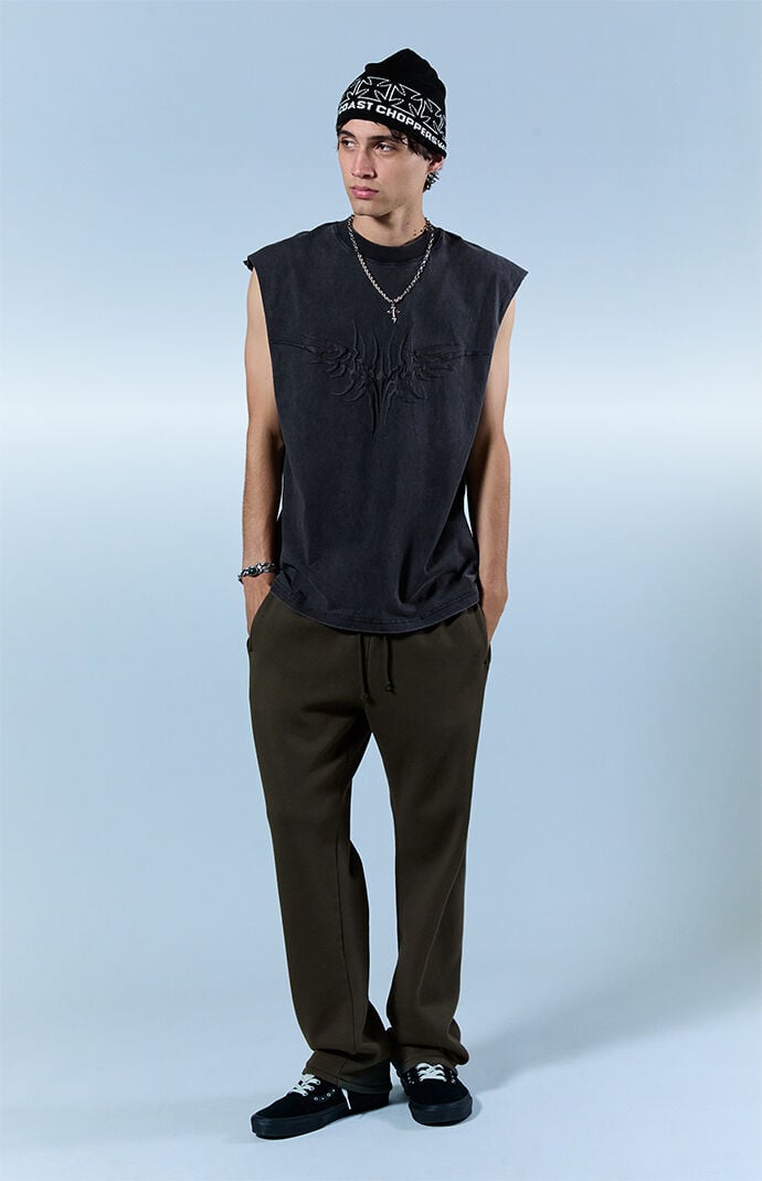 Pacsun Olive Johnny Fleece Straight Sweatpants