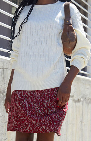 White Cable Knit Brianna Sweater image number 3