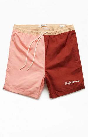 Maroon Colorblock 6.5" Swim Trunks image number 1