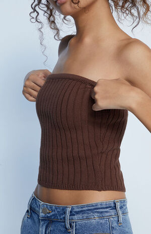 Chunky Ribbed Knit Tube Top image number 3