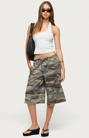 Camo Rush Oversized Bermuda Shorts image number 5