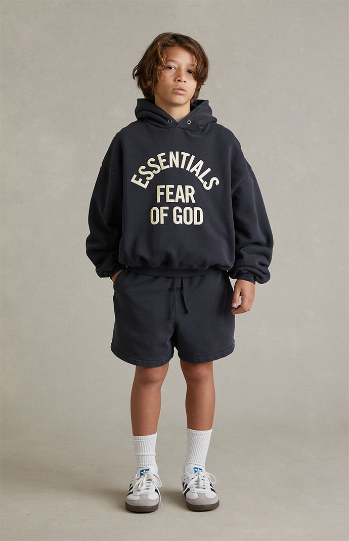 Fear of God ESSENTIALS Kids Faded Black Campus '90s Hoodie