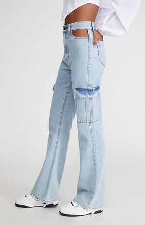 Cutout Bootcut Cargo Pants image number 3