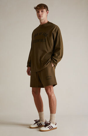 Olive Fleece Soccer Sweat Shorts image number 2