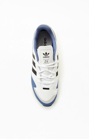 White & Blue ZX 1K Boost Shoes image number 5