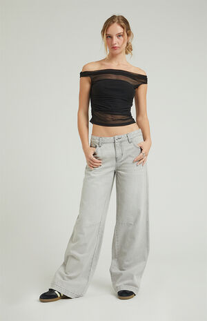 Casey Low Rise Baggy Jeans Dart Light Gray image number 5