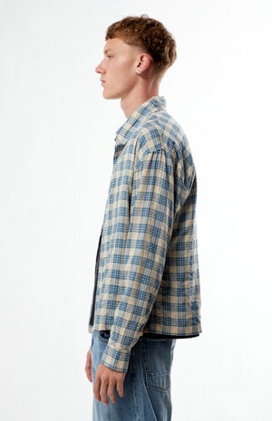 Plaid Cropped Flannel  Long Sleeve Shirt image number 3