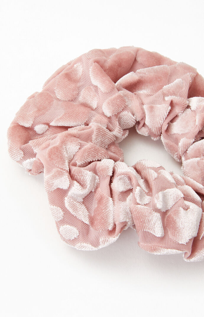 Pink Burnout Velvet Scrunchie
