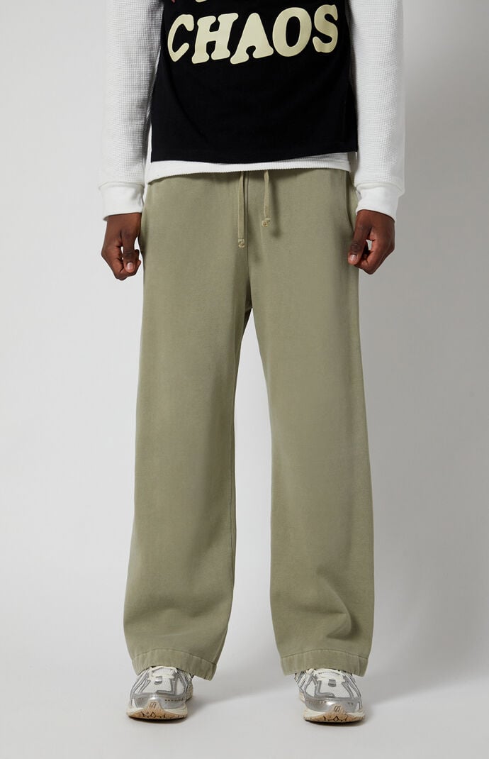 Pacsun Green Fleece Extreme Baggy Sweatpants