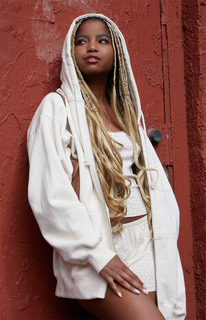 Off White Christy Full Zip Hoodie image number 1