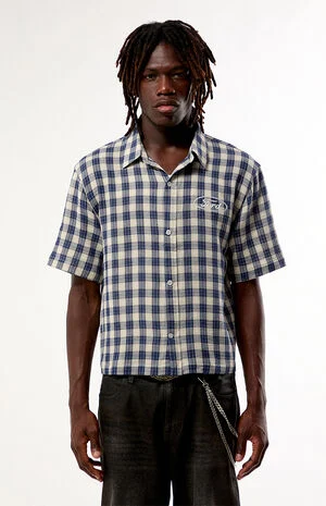 Blue Flannel Short Sleeve Work Shirt image number 1