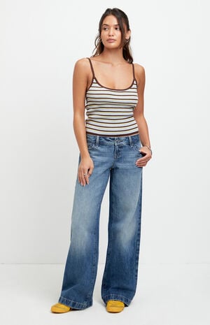 Kaia Ultimate Low Rise Baggy Jeans Stitch Medium Blue image number 2