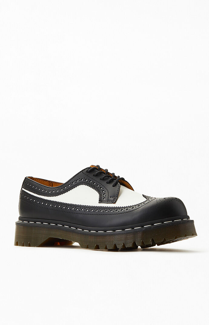 Doc martens black and white brogues hotsell