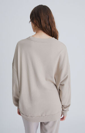 Beige Hellfire Club Oversized Sweatshirt image number 4