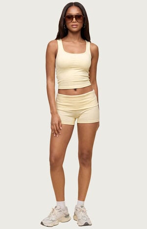 Audrea Ribbed Foldover Biker Shorts image number 5