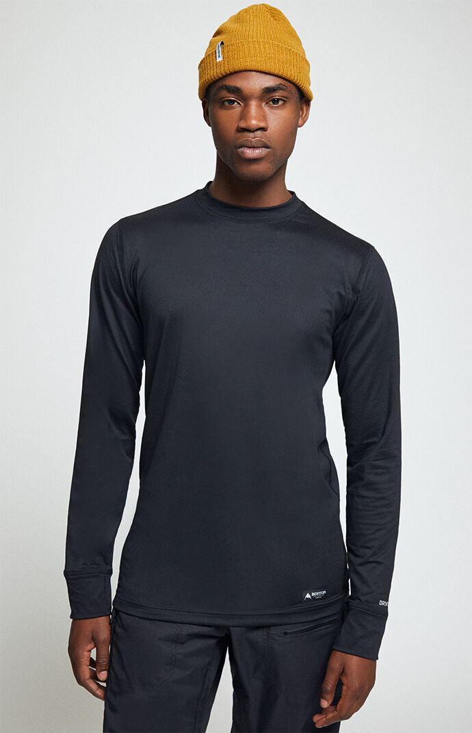 Black Midweight Merino Base Layer Crew